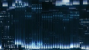 A complex wall of lights that moves like a electrical impulse. Technology and science fiction. Electronic music, video mapping and facade projections, you tube and background for motion graphics.