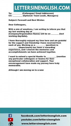 Farewell Email to Colleagues - Template for Writing a Goodbye Email