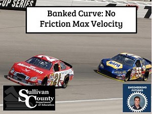 Banked Curve: Max Velocity without Friction