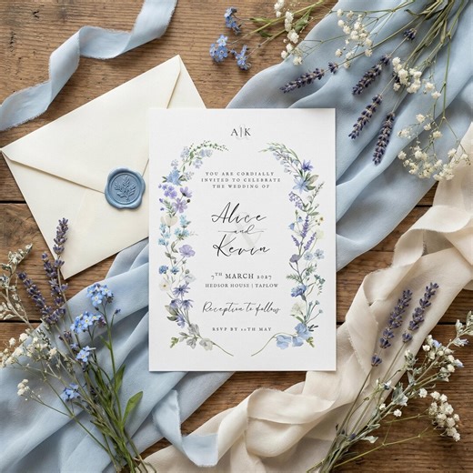 Editable Wildflower Wedding Invitation Template | Floral Wedding Invite #1 | Romantic, Elegant Event Stationery | Instant Download Canva - Etsy