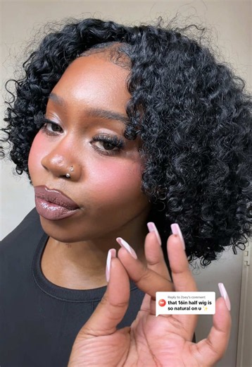 Replying to @Zoey I feel girly with this length! @ISEEHAIR kinky curly 16in 250% density I used Ors rice water mousse Ors curling cream Unbrush to define the curls further ✨➰🧑🏽‍🩰 #iseehairbeauty #tiktoktopwigs #curlybob #naturalhairstyles #halfwig