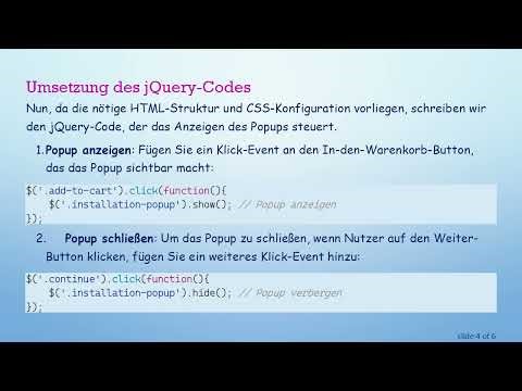 So zeigen Sie ein Popup bei Button-Klick mit jQuery an