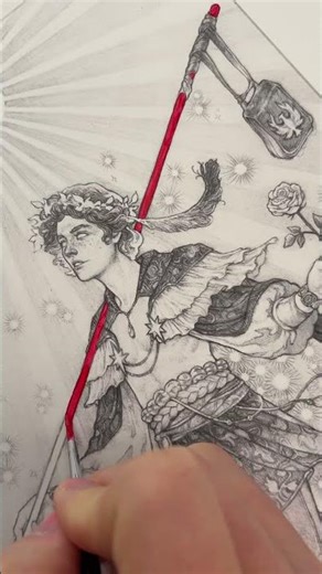 Drawing and gold leafing "The Fool" ☀️