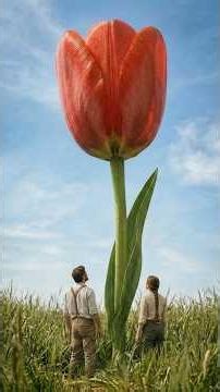 Building a Secret Cabin in a GIANT Tulip 🌷aiart☀️ #asmr #survival #asmrbuilding #notalking #shorts