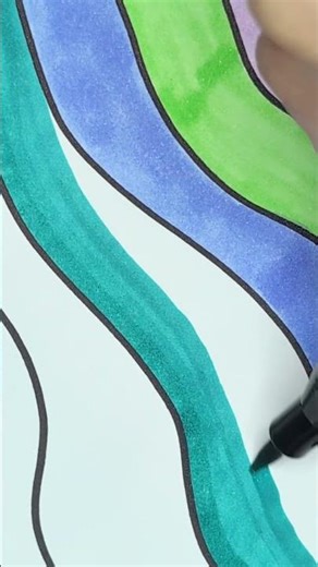 Wavy line doodle 💜💙❤️🩷#relaxing #doodlechallenge #doodle #doodles #zentangle