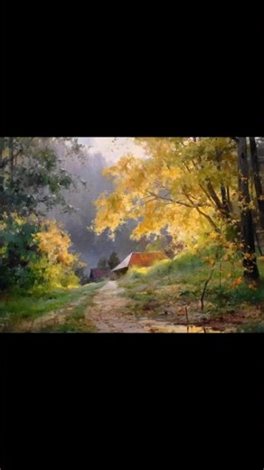 🎨 Painting a Peaceful Autumn Forest Path #huyacrylicpainting #acrylicpainting #painting