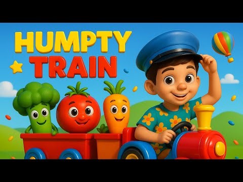 Humpty Train going to market | learn about vegetables | fun song for kids | kids educational videos