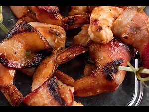 BBQ Bacon-Wrapped Grilled Shrimp