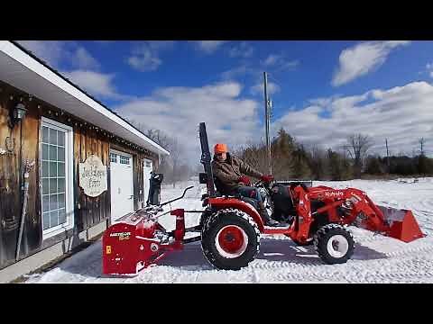 Review of using a rear mounted snowblower on a Kubota B2401