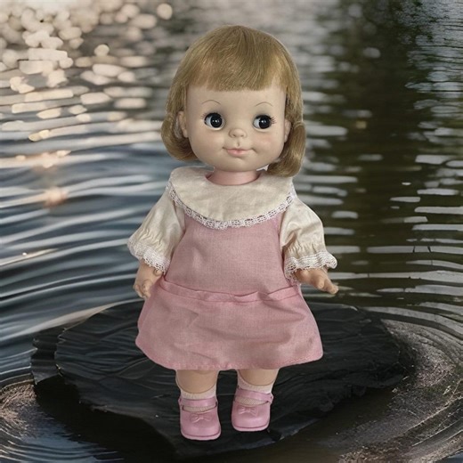 Vintage 1966 Effanbee Half Pint Blonde Black Sleep Eyes 11" Doll Pink Dress ME10 - Etsy