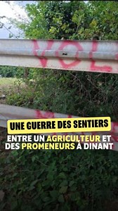 À Falmagne, dans l’entité de Dinant, un chemin communal traversant des champs agricoles est au cœur d’un conflit qui oppose un agriculteur local au groupe Sentiers, une structure citoyenne chargée de valoriser les chemins de promenade dans le cadre de la commission de développement rural. | Matélé