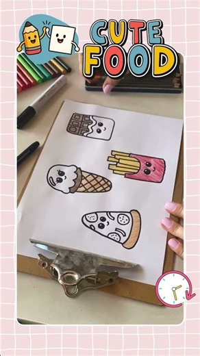 How to Draw Cute Food | Easy Drawing for Kids #drawing #drawinglessons #easydrawing #food