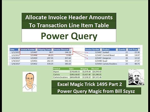 EMT 1495 Part 02: Power Query with Group By Rows: Allocate Invoice Amounts To Line Item Table