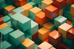 Cubic shapes arranged in a matrix with a 3D twist, forming an abstract and visually intriguing composition. Stock Video