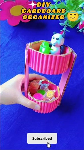 DIY Cardboard Organizer✨Best Out of Waste Storage Box#diy#papercraft#shortsfeed#shorts#youtubeshorts