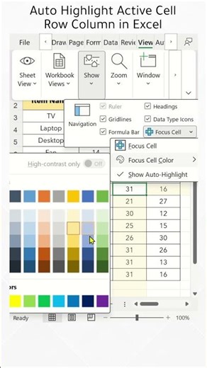 Auto Highlighting Active Cell Row Column is Super Easy in Excel