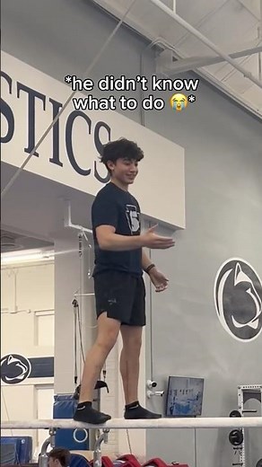 We had to THINK for a while 😂🔁 #reversed #gymnast #flips #funnyvideo #athlete