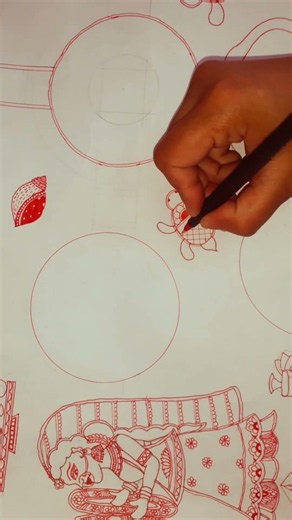 Madhubani Kohbar Painting | Snake, Shankh & Kachua Design #madhubanipainting #kohbar