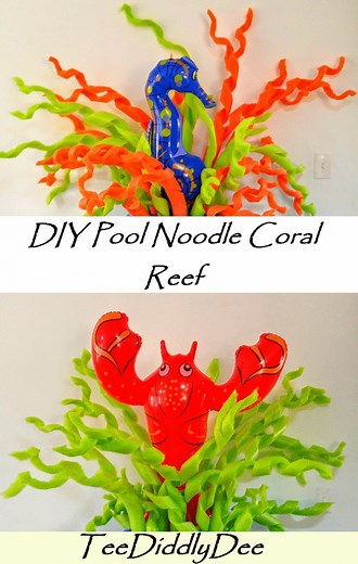 DIY Pool Noodle Coral Reef Seaweed - Party, Under the Sea, Beach