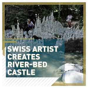 43K views · 219 reactions |  An annual clay sculpture project by Swiss artist Francois Monthoux has turned into a captivating castle complex.  As a result of the country's drought, the artist has been able to build an entire city of spires.  The installation will continue until the rain comes and washes it away, said Monthoux. ️ | CGTNEurope | Facebook