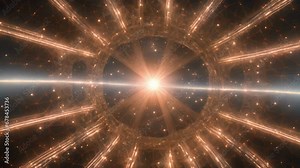 observing universe from different dimension, this footage showcases celestial geometries otherworldly display. Symmetrical patterns stars galaxies move perfect unison, evoking