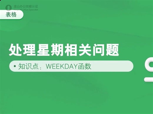 38-excel处理星期相关问题:weekday函数