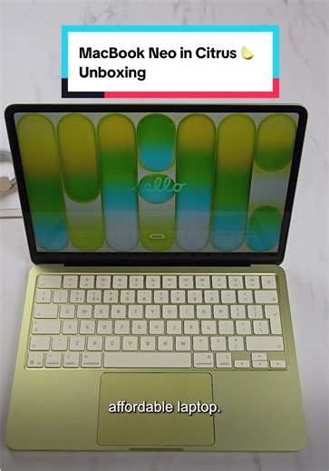 Apple really made a Citrus MacBook… and I’m here for it 🍋‍🟩👀 Let’s unbox the brand new MacBook Neo!#macbookneo #macbook #unboxing #techtok