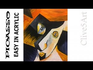 Picasso Cubist style Acrylic painting for beginners, Acrylic painting,clive5art