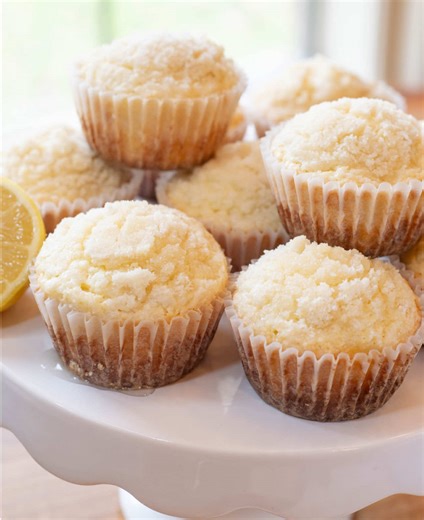 These Lemon Crumb Muffins are great all@year but sing in the spring! 🍋🍋 Recipe is up on my blog! Go print it now and make them soon! Comment RECIPE and I can DM the recipe to you!! #lemon #lemonmuffins #crumbmuffins #lemonrecipes