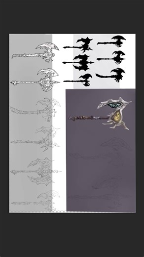 Creating fantasy weapons through concept art ✨⚔️#conceptart #weapondesign #fantasyart