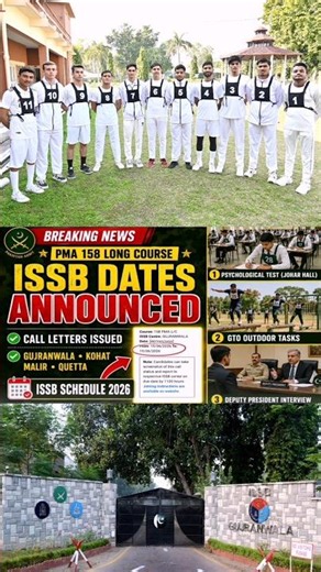 PMA 158 ISSB dates announced #pma158longcourse #Pma158issbdates #158pmaissbexperience
