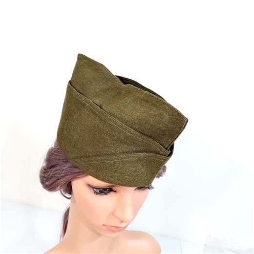 Army Enlisted Vintage Service Hat Olive Drab Green Wool Serge 40s Military Korean War 50s WW2 Garrrison Cap OD,M-1950 MIL-C-1912A - Etsy