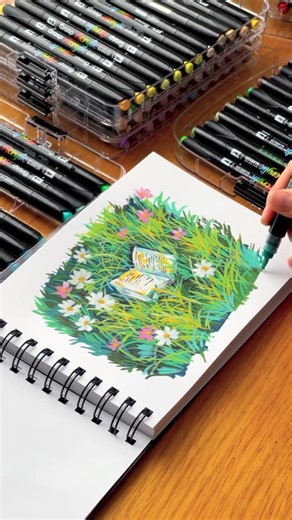 Lê Bảo Châu | How to draw grasses by acrylic marker #acrylicmarker #grasp | Instagram