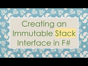Creating an Immutable Stack Interface in F#
