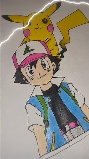 How to Draw Pikachu with Ash Ketchum | Easy Pokémon Drawing Step by Step #pikachu #ashketchum #art
