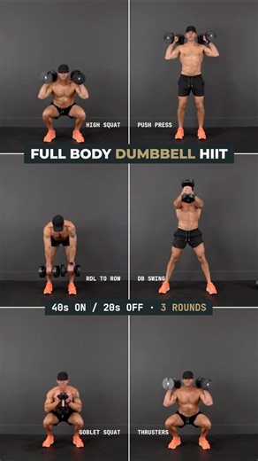 Full Body Dumbbell HIIT 🔥 6 Moves, No Bench