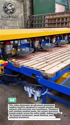 Automated Multi-Head Wood Sanding Machine – High-Speed Surface Finishing System.