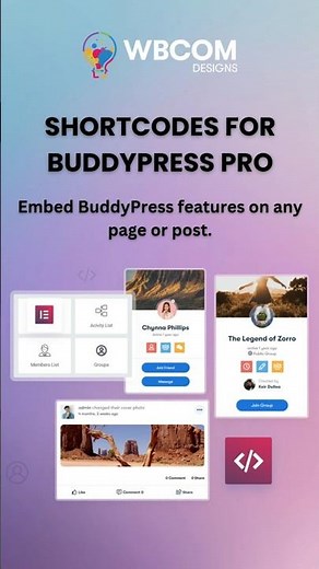 Build Dynamic Community Pages with Shortcodes for BuddyPress Pro | Wbcom Designs