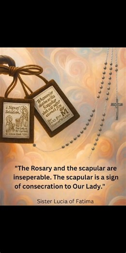 “The Rosary and the scapular are inseparable. The scapular is a sign of consecration to Our Lady.” — Sister Lucia of Fatima The Rosary and the Scapular — A Bond of Grace and Protection The Rosary and the Brown Scapular are two of the most powerful spiritual devotions in the Catholic tradition, deeply intertwined in their purpose and promise. Both draw the faithful closer to Jesus through the loving intercession of His Blessed Mother, Our Lady. The Scapular: A Sign of Consecration The Brown Scapu