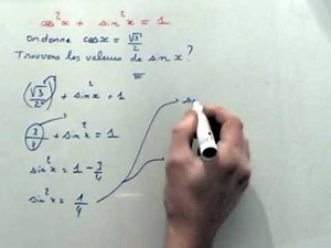 Trigonométrie : Trouver les valeurs de sinus x connaissant celle du cosinus