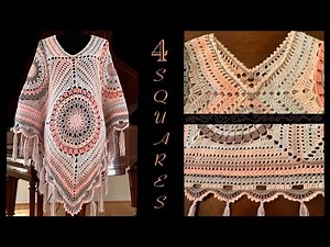 🎇Crochet Size L, XL, XXL. Beautiful Mandala Bohemian Poncho. Gorgeous. part 1