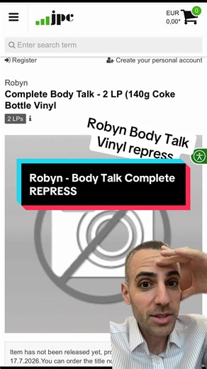 🚨🔥 ROBYN BODY TALK REPRESS ALERT - THE COMPLETE ALBUM ON COKE BOTTLE CLEAR 🔥🚨July 17, 2026 !!! It’s finally HAPPENING 😍 @robyn #robyn #bodytalk #vinylalert #vinylcommunity #dancingonmyown