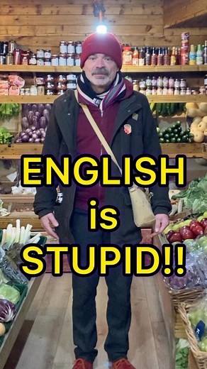 Nick Sydney on Instagram: "English is stupid! Here’s a great example! #english #uncountable #countable #fruitandveg #englishteacher"