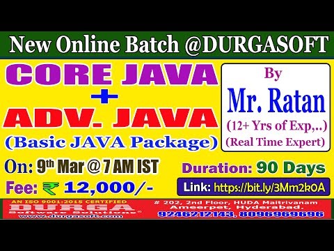 CORE JAVA + ADV. JAVA Online Training @ DURGASOFT