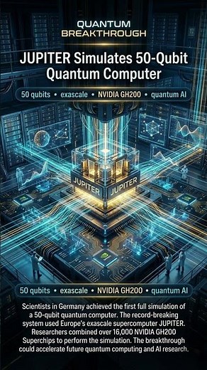 JUPITER Supercomputer Breaks World Record With 50-Qubit Quantum Simulation #usnews