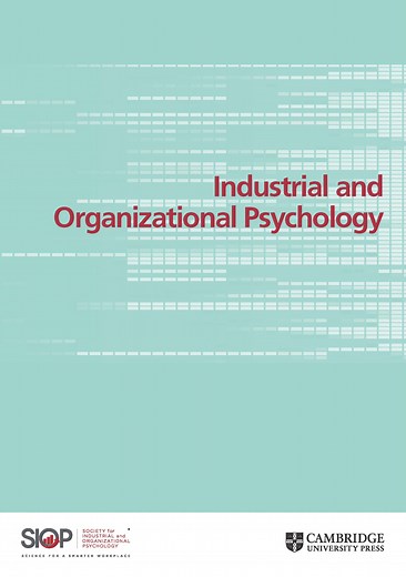 Industrial and Organizational Psychology | Cambridge Core