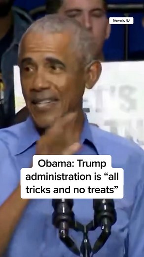 201K views · 433K reactions | “It’s like every day is Halloween, except it’s all tricks and no treats.” Former President Barack Obama criticizes President Trump’s immigration policies, DOJ overhaul and more while rallying for Rep. Mikie Sherrill in the New Jersey governor’s race. | MS NOW | Facebook