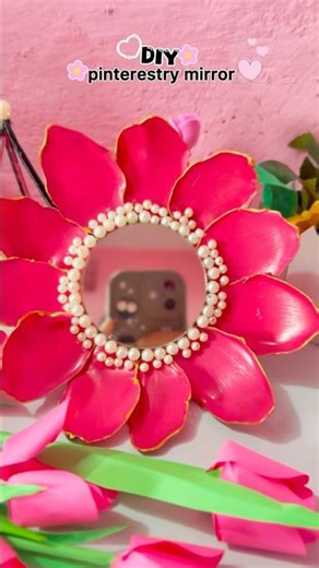 DIY Pinterestry mirror from waste plastic | #viral #shorts #pinterest #diy #craft #mirror #easy