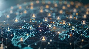 Electronic signals traverse the planet for seamless communication.