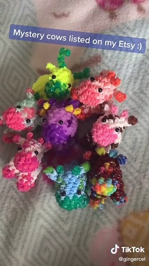 Rainbow Loom Cows: Unique Etsy Creations